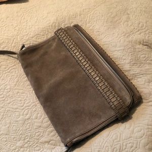 All Saints Taupe Suede Cross-Body